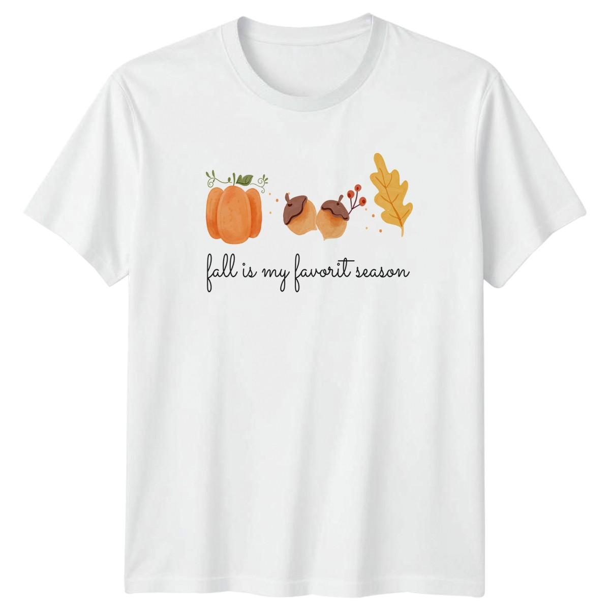 Fall Is My Favorite Season T-Shirt Autumn Watercolor Seasonal S