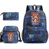 One Piece Luffy Anime Print Student Backpack Set Shoulder Bag Pencil Case Boys Girls School Bags