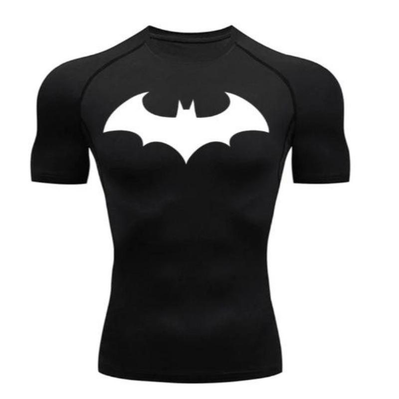 Men's Quick-Dry Sport T-Shirt Breathable Sweat-Wicking Elastic Tight-Fit for Running Breathable Quick-Drying High Elasticity Gym Moisture-Wicking
