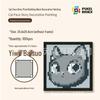 Cat Face Pixel Art Building Block Painting - DIY 32x32 Dot Home Decoration