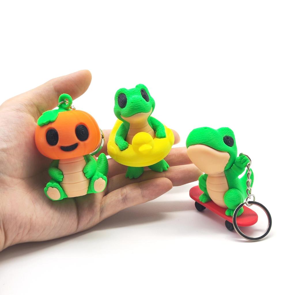 3D Printed Dinosaur Keychain – Cute Animal Model Bag Charm & Cartoon Pendant