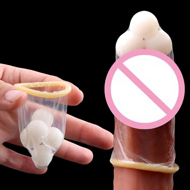 5Pcs Silicone Beads For Condoms Male Lengthen Penis Sleeve Extender Reusable Ball Condoms Head Attachment Sex Toys Accessories