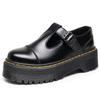 T-Band Mary Jane Women Shoes, Genuine Leather Low-Top British Style Heightened Platform Shoes
