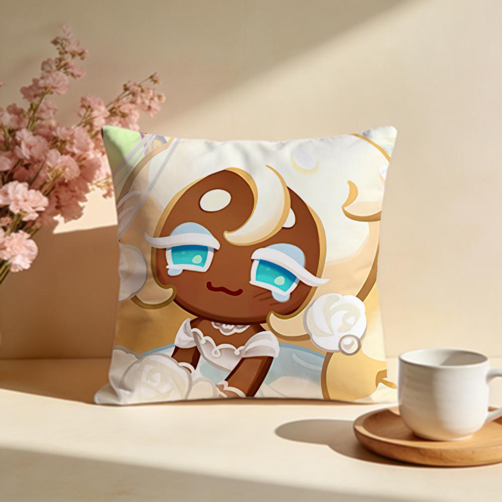 Trendy CCookie Run Kingdomable Cushion Cover Stylish Washable Pillow Cover Ideal for Couch Bedroom Car Decoration