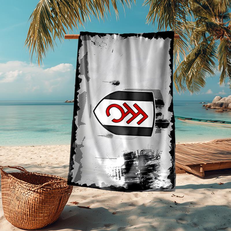 1 Stück Fulham Wappen Design Strandtuch - Weich, Saugfähige Mikrofaser, Leicht, Ideal für den Strand, Partys, Reisen, Camping Fan Geschenke