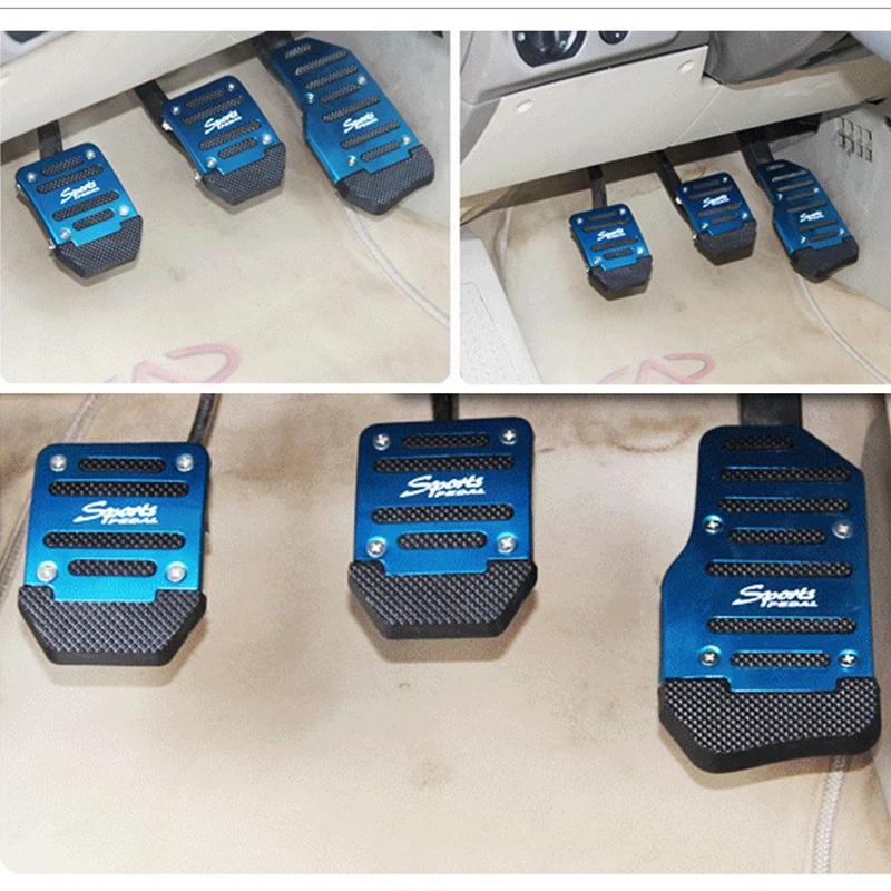 3 buc/set universal antiderapant aluminiu transmisie manuală mașina pedală husă set kit pedali roșu/albastru/argintiu accesorii auto