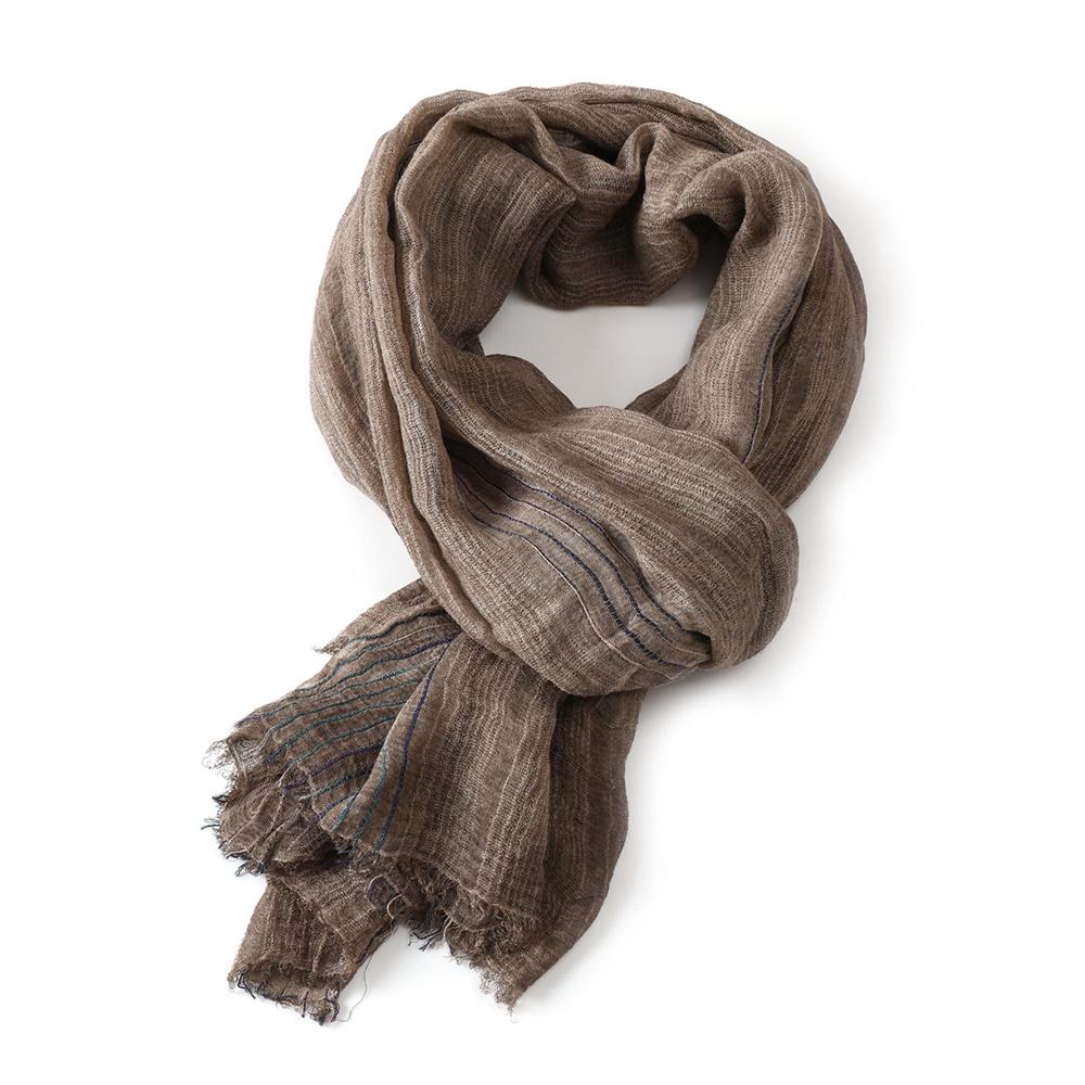 Бавовняні та лляні чоловічі шарфи в смужку Осінь Зима Чорний Темно-синій Теплий чоловічий шарф Чоловічі аксесуари З короткими китицями Bufanda Шаль