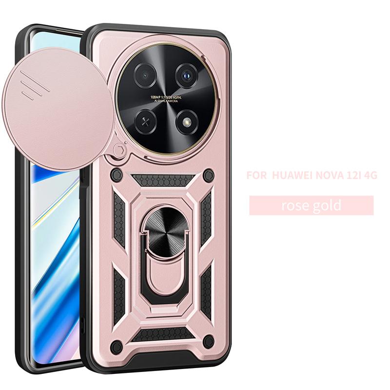 Nova12i 4G Armor Shockproof Back Cover For Huawei Nova 12i 4G Magnetic Ring Holder Coque On Hauwei nova12i nova 12 i i12 4G