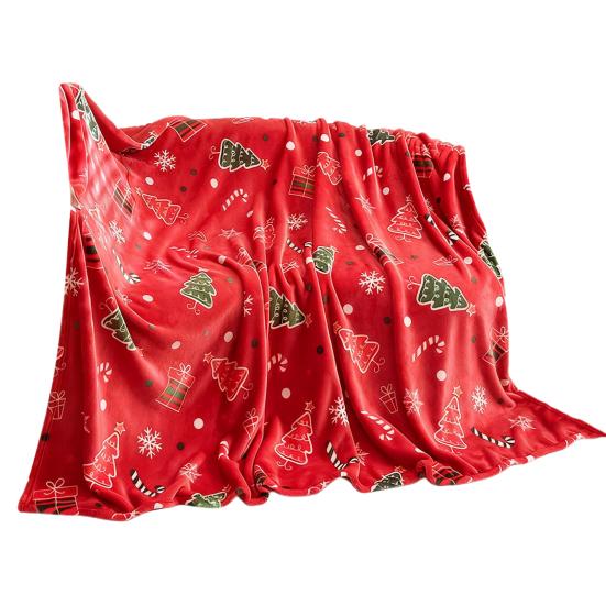 Christmas Throw Blanket Flannel Winter Holiday Bed Blanket Warm Fuzzy Plush Blanket Cozy Xmas Tree Stocking