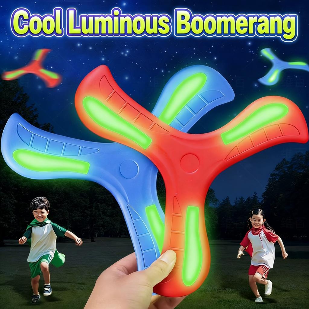 Luminous Boomerang Toy Three-leaf Returning Flying Disc Safe Soft Outdoor Sports Game for Kids Adults Parent-Child Interaction 6
