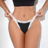 1pcs 2025 Sexy Lace Women Thongs Low Rise Breathable Sexy Lingerie Bow Elegant Lady G-string Hot Fashion Underwear Panties