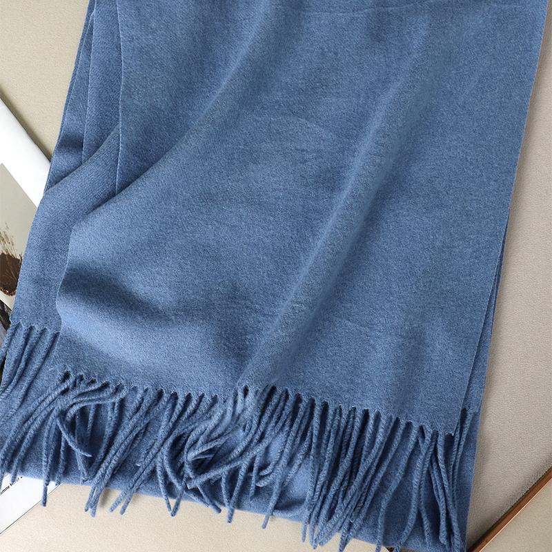 Kaffee Schal für Damen Lange Warme Kaschmirschals Winter Hijab Einfarbig Damen Stola Wickel Weiblich Pashmina Bandana Kopftücher