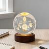Luz Noturna Bola de Cristal Falsa 3D Espaço/Nuvem/Astronauta Gravada Bola Transparente com Luz LED para Quarto Sala de Estar Presente de Aniversário para Adolescentes Meninos Meninas