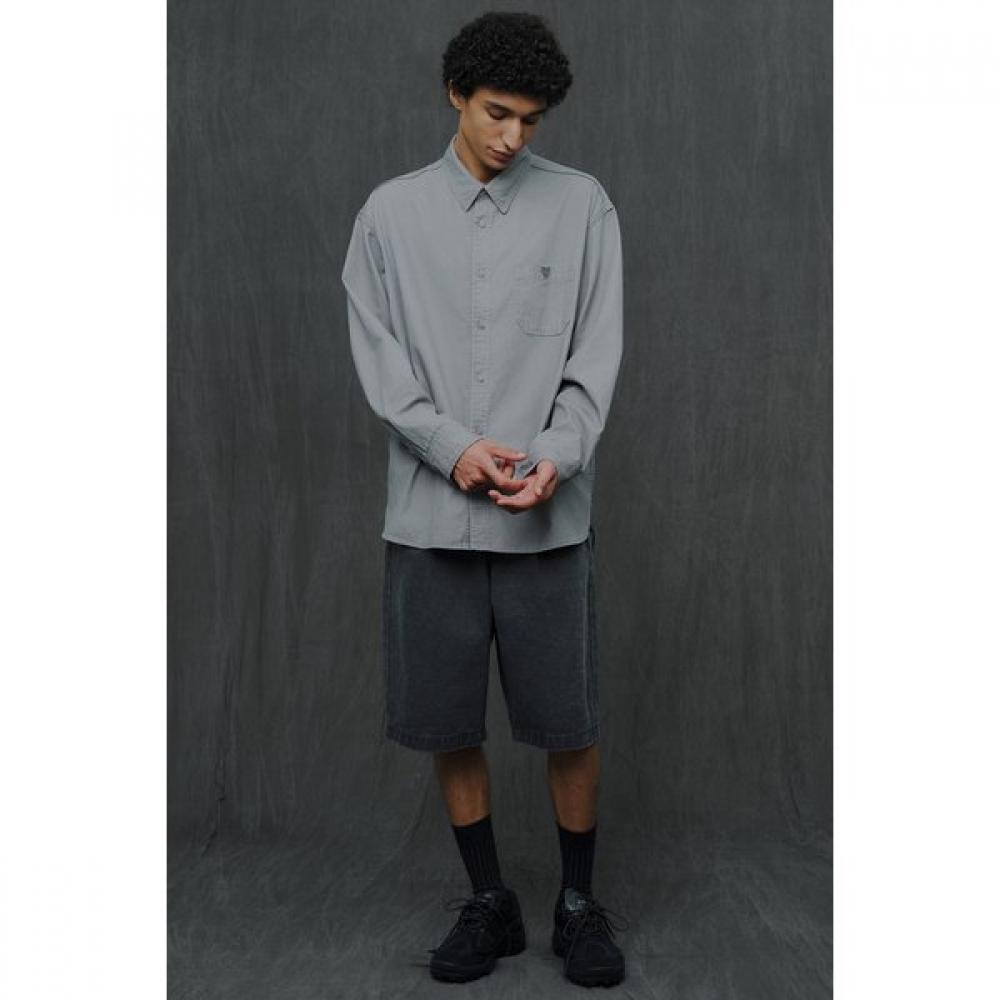 Customellow Dying Denim Shirt Light Gray Cqsam25211gyl