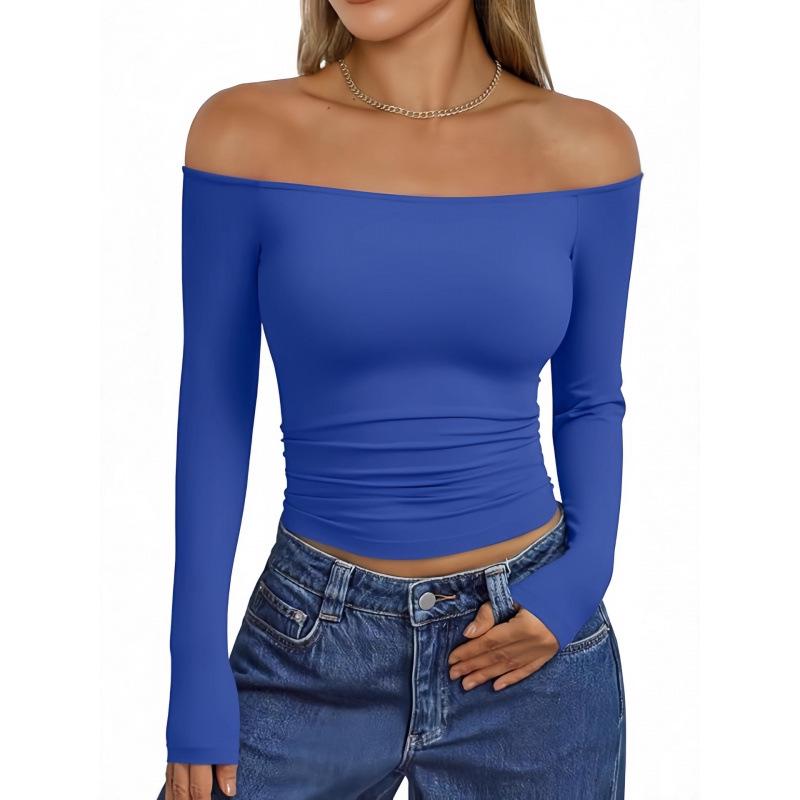 2025 Trendy One-Shoulder Long Sleeve Slim Fit Women's T-Shirt