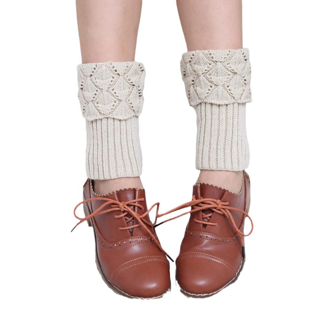 Korean Style Over-the-Knee Knit Scallop Leg Warmers for Women - Autumn/Winter Boot Cuffs