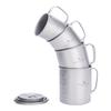 Pure Titanium Camping Cup With Foldable Handle Lid Portable Outdoor Water Bottle Hiking Coffee Tea Boiling