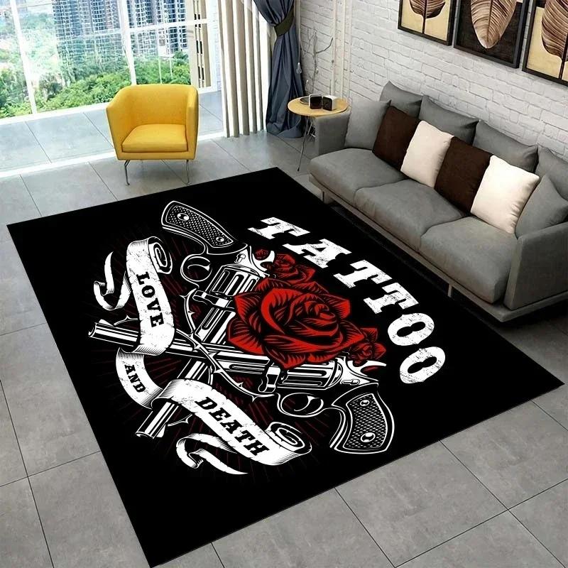 Tattoo Studio Carpet Mystic Witchcraft Gossip Carpets Girl Cartoon Printed Floor Mats Living Room Play Mat Retro Birthday Gifts
