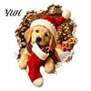 Holiday Wall Stickers Christmas Break-In 3D Decal, Santa Claus/Deer/Snowman/Elf/Dog/Nutcracker/Gingerbread Man Patterns Window Festive Home Decoration
