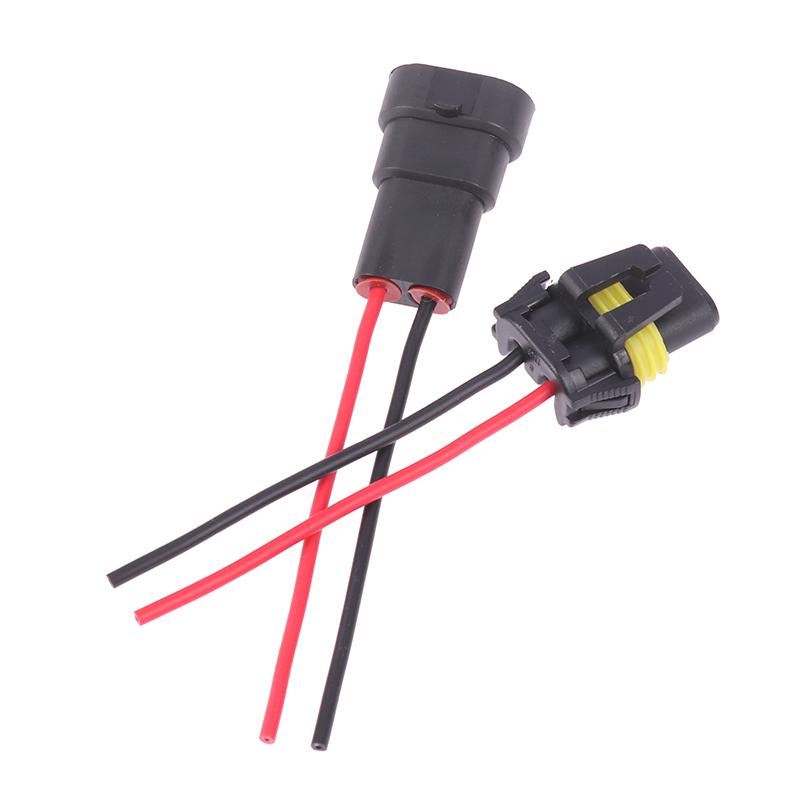 1/2Pcs 9005 Single Slot With Wire 10Cm Bulb Socket Headlight Fog Lamp Male Plug Adapter Waterproof Automotive Connector