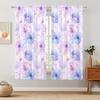 2 Panels Purple Blue Flower Pattern Pattern Window Curtains   Half Blackout Suitable for Artistic Home Decorative Curtains