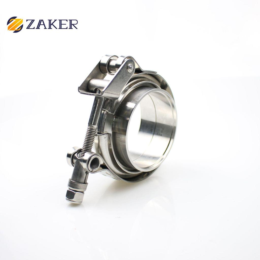 Braçadeira V-Band de Aço Inoxidável 304 com Flange Macho/Fêmea para Tubos de Escape