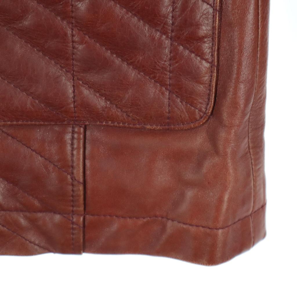 ABAHOUSE Long Sleeve Quilting Leather Jacket 2 Brown Cowhide Men's Used