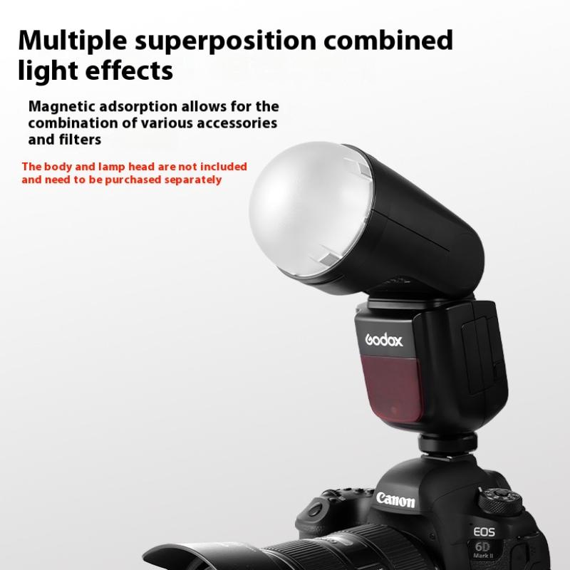 1 Piece Soft And Bright Light Effect Magnetic Dome Diffuser Adsorption Round Flash Head For V1/S-R2 Ak-R11 Dome Diffuser
