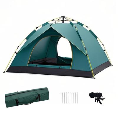 Lightweight Outdoor Waterproof Windproof Tent with Storage Bag for Outdoor Camping and Disaster Prevention Pop-up (Green-Twin)