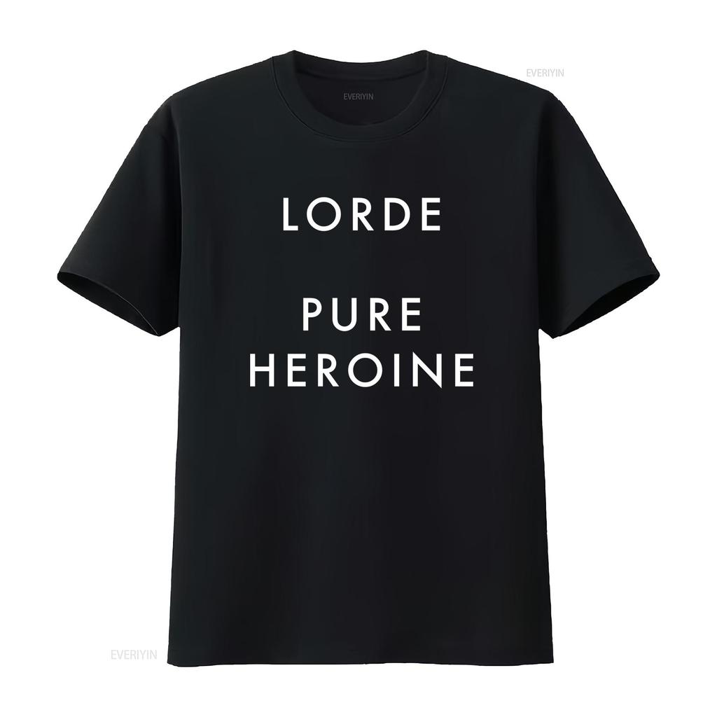 Lorde Pure Heroine T-shirt Deluxe Stiloso Ispirata alla Musica per i Fan vintage Lavata grafica Versatile Top Per l'Uso Quotidiano uomo