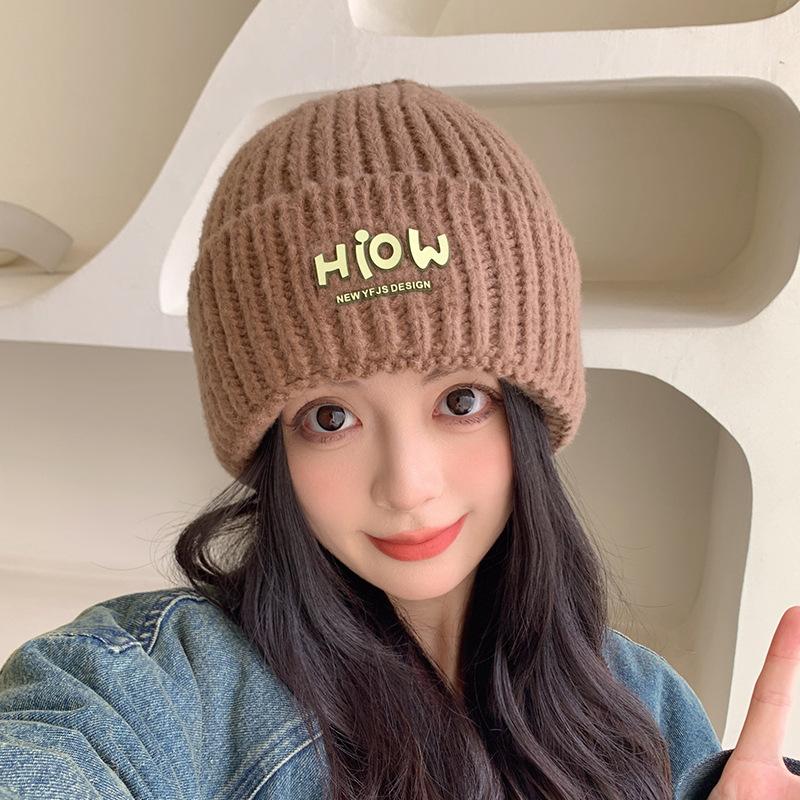 Women's Face Showing  Versatile Ear Protection Wool Hat  Students' Warm Knitted Hat Cold Hat  Trendy Men's Japanese Style