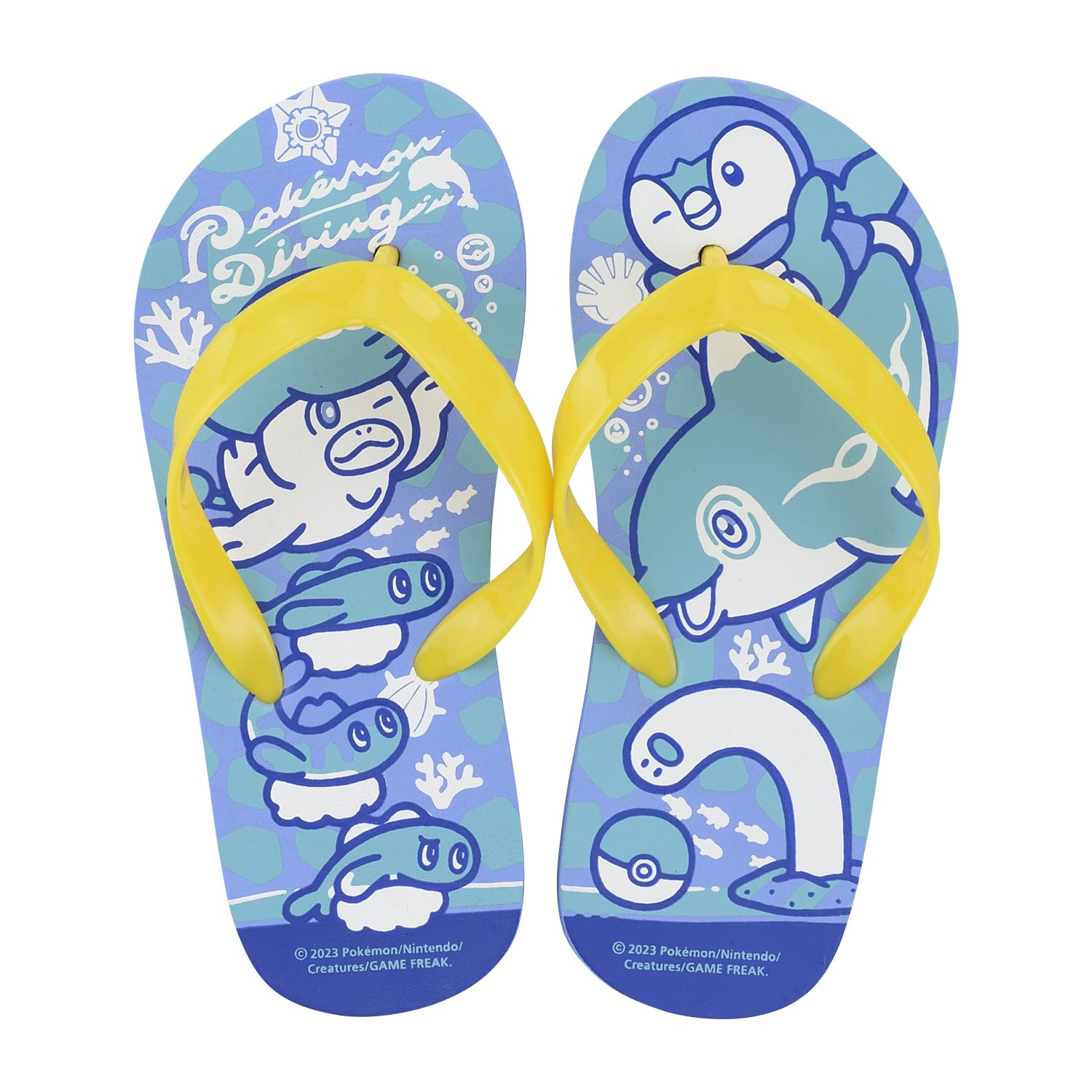 

Pokemon Center Original Flip Flops Pokemon Diving KIDS (19cm) синий