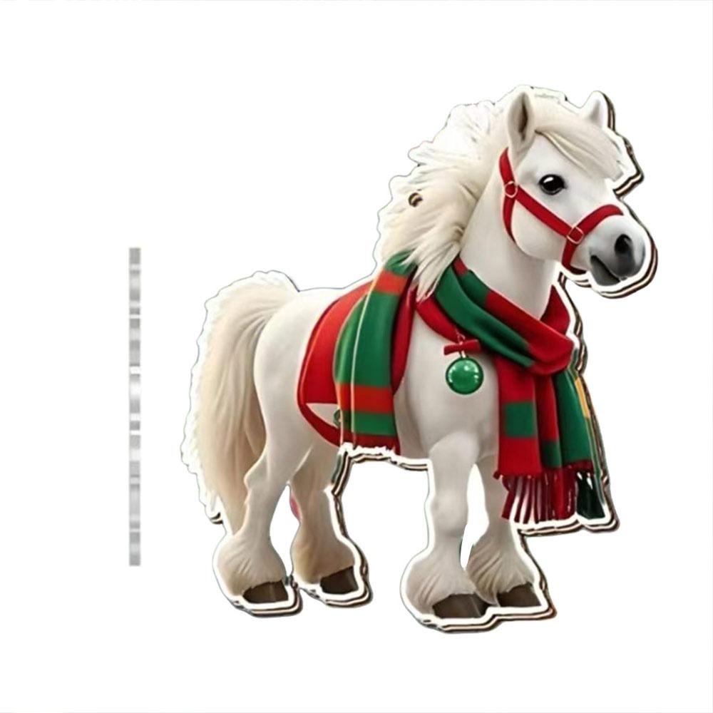 Вечеринка 2D Плоский Рождественский Подвесной Украшение Эбеновое Дерево Лошадь Величие Акриловый Автомобильный Лошадь Подвеска Лошадь Подвеска Навидад Декор
