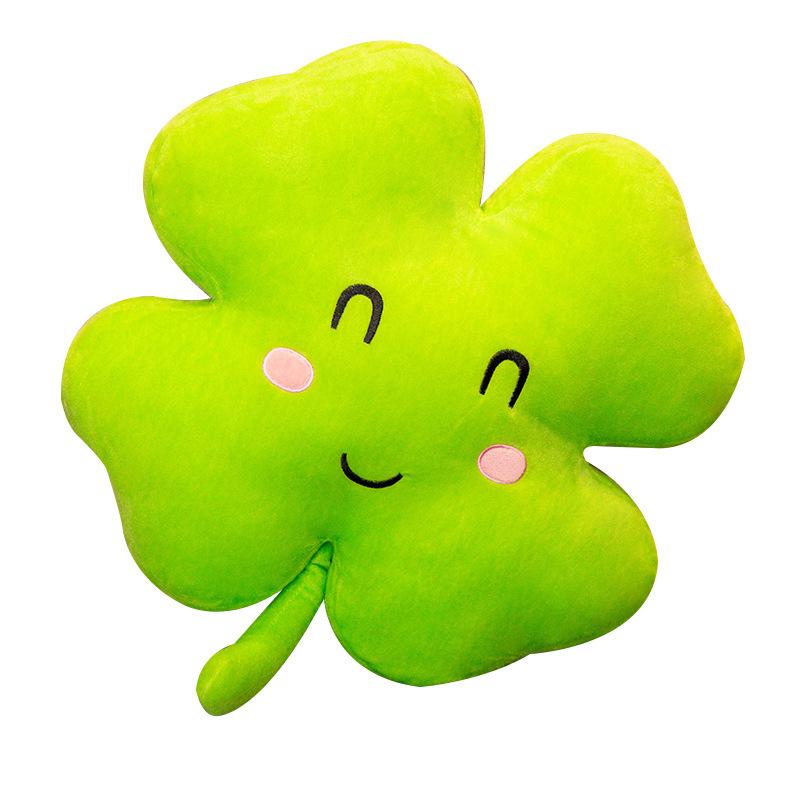 

Creative lucky clover four-leaf clover throw pillow plush toy flower doll sofa cushion for girlfriend birthday gift 40cm（0.4kg） зелёный