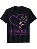 Wertschätzungsgeschenk für Hospizarbeiter - Es ist ein Werk des Herzens Schmetterling Herz Design Schwarzes T-Shirt Mit Lila Herz - Weiches Atmungsaktives 100% Rundhals T-Shirt -