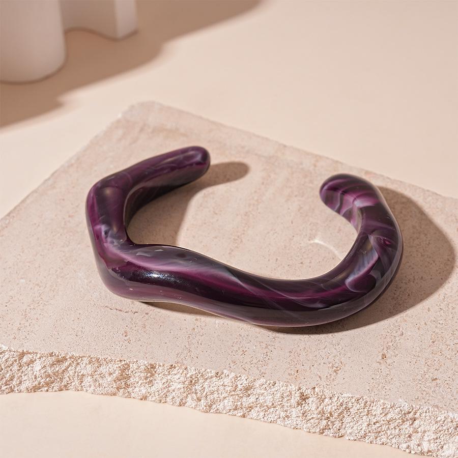 Europäischer & Amerikanischer Acryl Verwischter Geometrischer Kreis Offener Armreif - Vintage, High-End Schmuck für Frauen