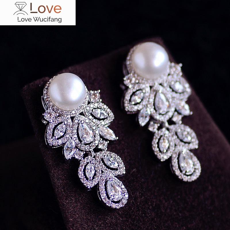 

Модные популярные серьги-капли из натурального пресноводного жемчуга в форме винограда с кисточками из кубического циркония для женщин, украшения для вечеринок, подарок на день рождения белый