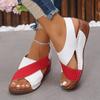 Fashion Mix Color Wedge Sandals for Women Summer 2025 Comfortable Non Slip Beach Shoes Woman PU Leather Platform Roman Women Sandals