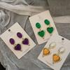 Unique Heart Earrings 2023 Trendy Geometric Alloy Jewelry In Stylish Colors