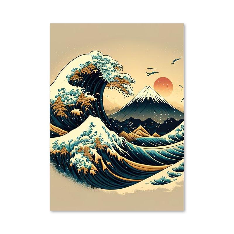 Japan Wave Mountain Landscapes Canvas Paintings Posters and Prints Wall Art Pictures for Living Room Home Decoration