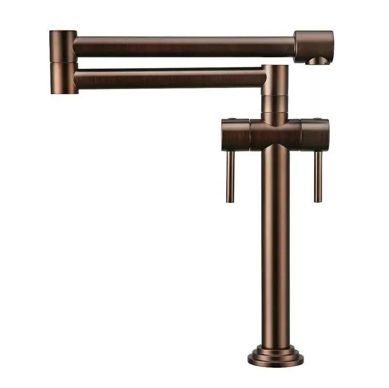 Kitchen Faucet Solid Brass Crane For Kitchen Deck Mounted Sink Mixer Foldable Nickel Brushed/Gold/Chrome/ORB/Black