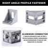 10pk 40x40mm Aluminium Angle Connectors - 90° Mounting for Profiles