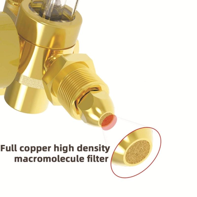 Professional Argon CO2 Brass Gas Regulator With Double Display Suitable for Precise Mig Tig Welding in Metal Fabrication