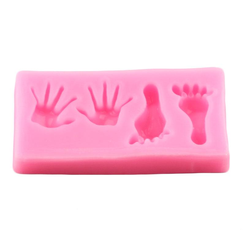Baby Silicone Moulds Baby Foot Fondant Mould Cake Decorating Tools Baby Hand Cupcake Mould Chocolate Candy Resin Clay Moulds