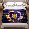 Leicester City Printed Flannel Blanket Custom Name Text Soft Warm Throw For Bedroom Holiday Gift
