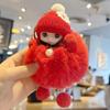 Cross-Border Cute Big-Eyed Doll with Bow Knot - Imitation Rex Rabbit Fur Keychain & Bag Pendant