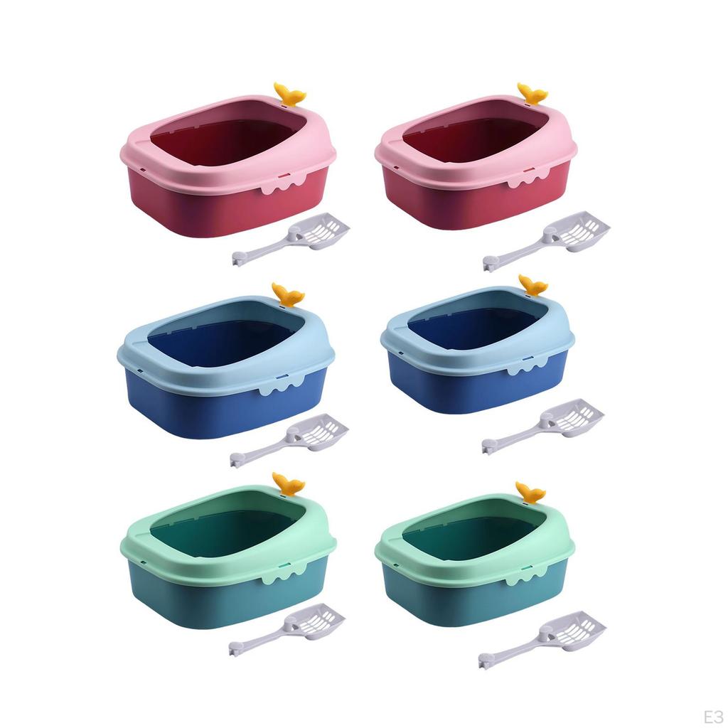 Cat Kitten Potty Toilet Open Top Pet Litter Tray PP Large Space Bedpan High Sided