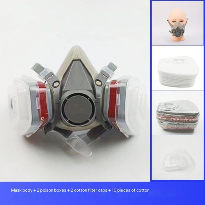 New 7-In-1 6200 Dust Gas Respirator Half Face Dust Mask For Painting Spraying Organic Vapor Chemical Gas Filter Work Safety