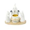 Resin Candle Holder - Tabletop Decor for Mantel Shelf