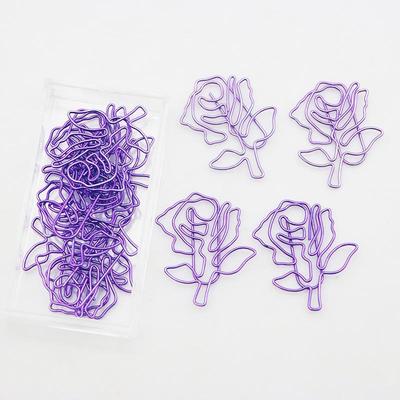 Creative Rose-Shaped Paperclip Organizer with Document Brand Customization